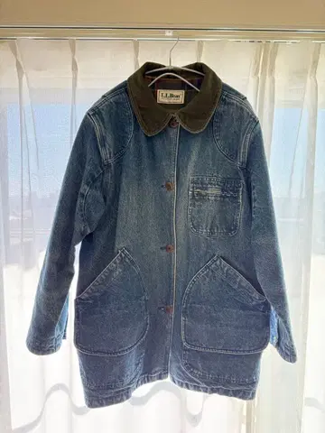 L.L.Bean 데님 자켓 코듀로이 옷깃