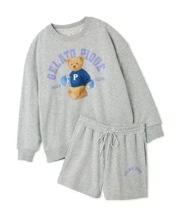 젤라또피케 스포티 베어 쭈리 풀오버 & 쭈리 숏팬츠 세트