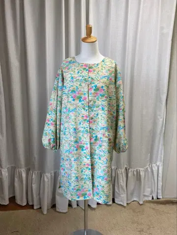 기모노 리메이크 울 소재, 꽃무늬, 홈 드레스