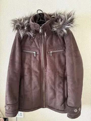 남성용 브라운 퍼 포함 캐주얼 자켓 M 사이즈