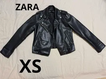 [ ZARA ] 블랙 가죽 라이더 자켓 XS