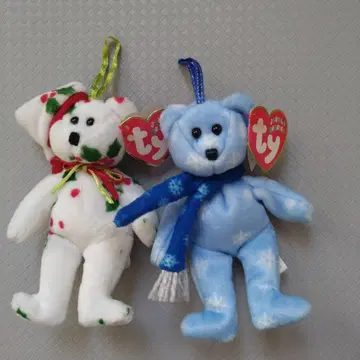 Ty 1998 1999 홀리데이 테디 봉제 인형 2체 세트