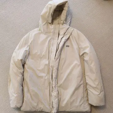 GAP 후드 부착 다운 자켓 M 크림