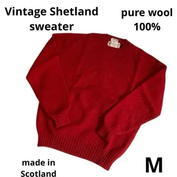 빈티지 스코틀랜드제 셰틀랜드 퓨어 울 클래식 스웨터