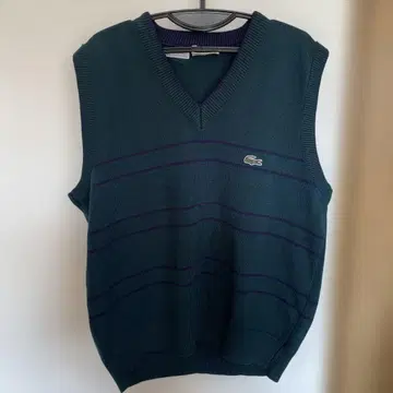 Lacoste 다크 그린 V넥 니트 베스트