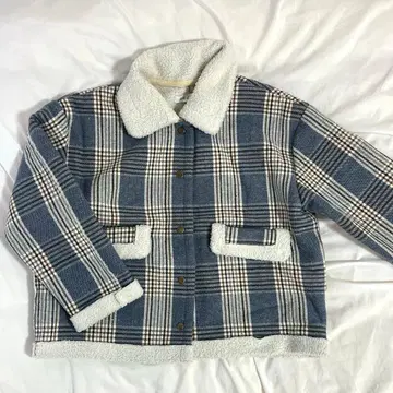 체크 무늬 플리스 자켓 한국