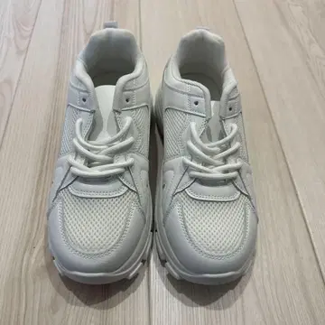 화이트 메쉬 통굽 스니커즈