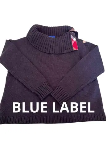 BLUELABEL 블랙 터틀넥 니트 스웨터 M