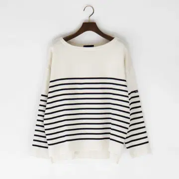 프랑스제 Le Minor 루미노아 보더 스웨터