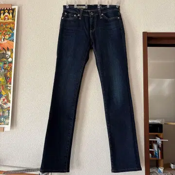 AG 데님 the premiere 스키니 스트레이트 다크 블루