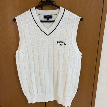 캘러웨이 케이블 니트 V넥 베스트 M