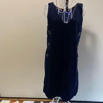 코듀로이 네이비 오버롤 스커트