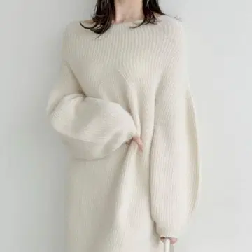 snidel 라쿤 미니 니트 원피스 아이보리