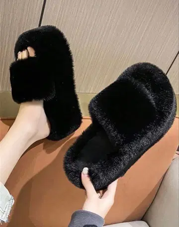 퍼 샌들 블랙 23cm