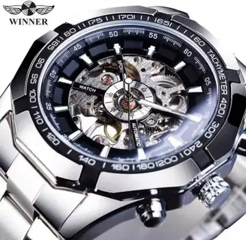 WINNER 자동 와인딩 시계 스테인리스 스틸