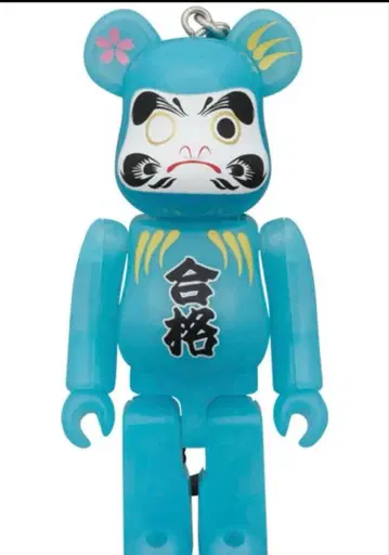 BE@RBRICK 달마 베어브릭 합격 기원 파랑 축광 100%