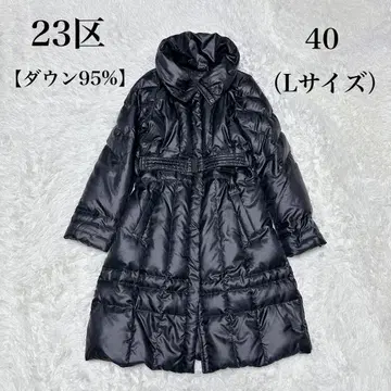 23구 다운 코트 숄카라 40 빅 사이즈 L 사이즈 블랙