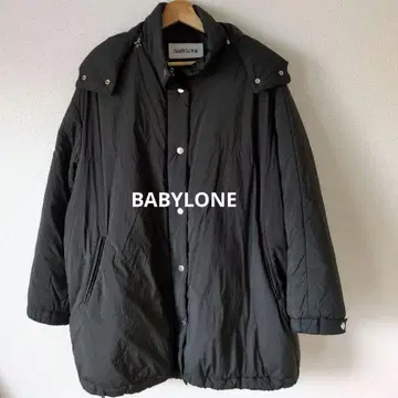 1회만 사용 2024AW BABYLONE 후드 부착 충전솜 블루종 차콜