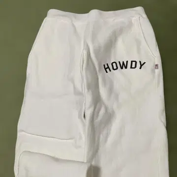 플라잉 하이 HOWDY 화이트 스웨트 팬츠 M