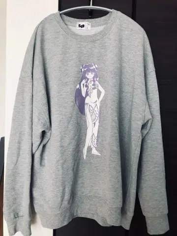 란마 1/2 샴푸 애니메이션 캐릭터 프린트 맨투맨 그레이