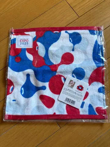 오사카 만박 미야쿠미야쿠 EXPO 2025 타월 빨간색 파랑 화이트