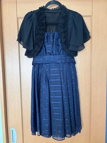 다크 블루 드레스 가디건 세트