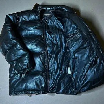 빅 사이즈 윈드아머 가죽 다운 자켓 천연 가죽 소가죽 블랙 블랙 LL