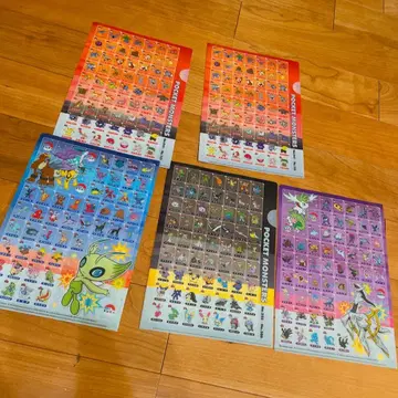 포켓몬 센터 한정판 미니 클리어 파일 5장 세트 포켓몬 도감 혜택