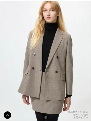 UNIQLO 유니클로 더블 자켓 35 브라운