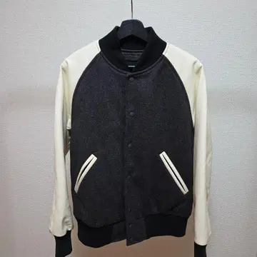 바시티 자켓 다크 그레이/아이보리