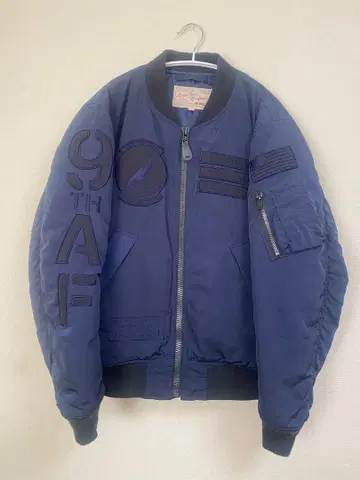 AVIREX MA-1 자켓 L 네이비 75th FS