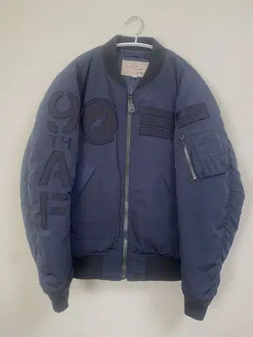 AVIREX MA-1 자켓 L 네이비 75th FS