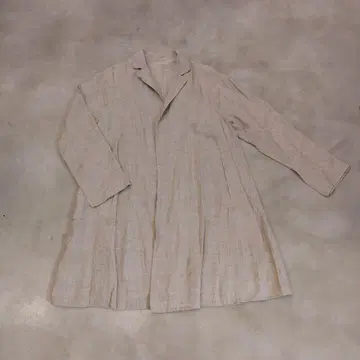 요건 레일 린넨 롱 코트 가디건