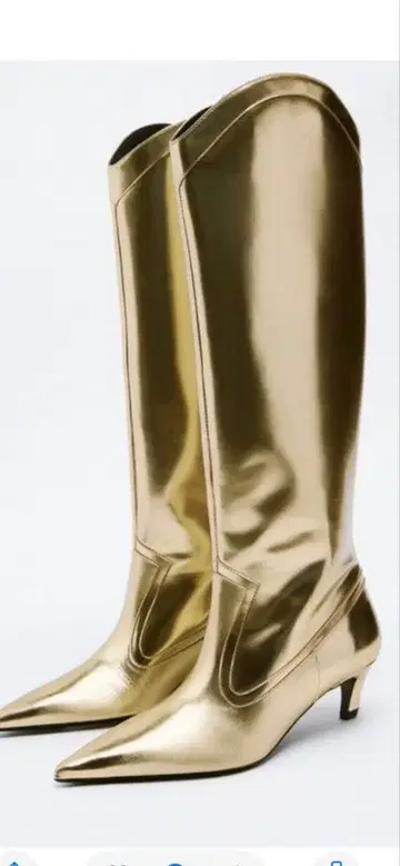새상품 [ ZARA ] 자라 골드 롱 부츠