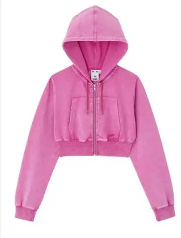x-girl 핑크 크롭 후드티 S