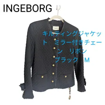 [ 새상품급 ] INGEBORG 퀼팅 자켓 리본 블랙 M