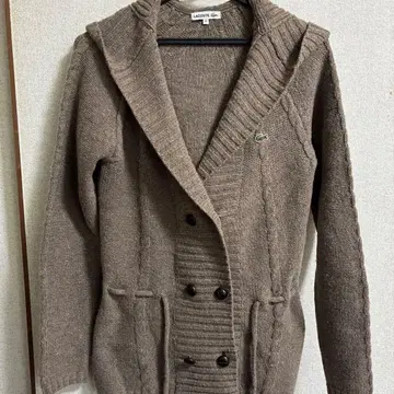 가격 인하 LACOSTE 후드 부착 가디건 42 브라운