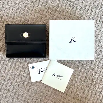 [ 하자품 ] 미사용! Kitamura 키타무라 가죽 접이식 지갑 블랙