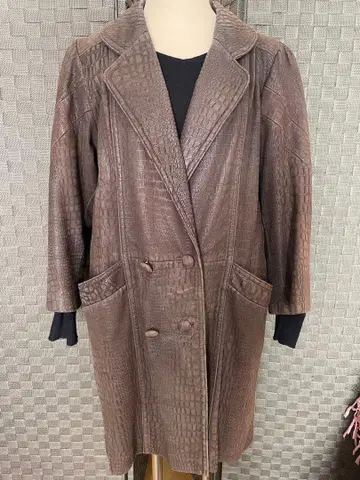 브라운 크로커다일풍 더블 브레스트 자켓