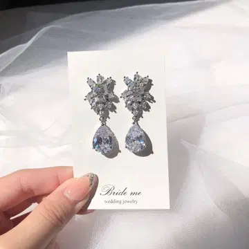 Bride me 웨딩 큐빅 지르코니아 귀걸이