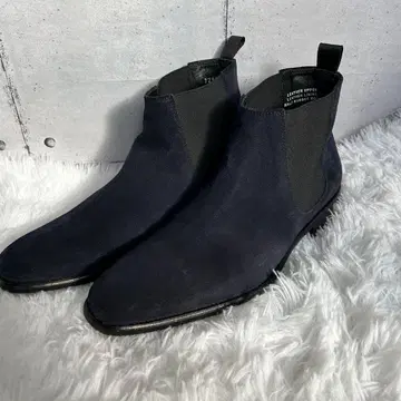 이탈리아제 사이드 고어 부츠 네이비 스웨이드 40