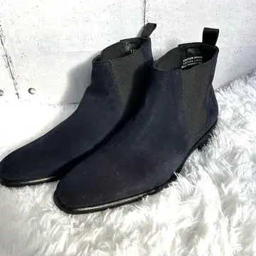 이탈리아제 사이드 고어 부츠 네이비 스웨이드 40