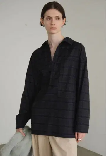 CLANE CHECK POCKET OVER SHIRT