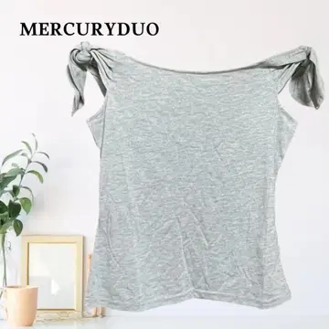 zB616 [ F ] MERCURYDUO 탱크탑 컷 아웃 오프숄더