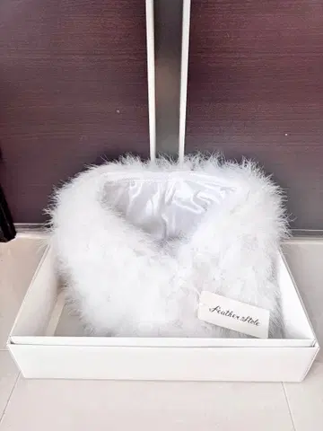 성인식 후리소데 퍼 숄 화이트 깃털 페더 이치쿠라 택 포함