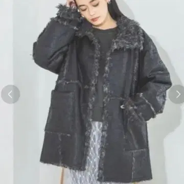 JEANASIS 리버서블 무스탕 퍼 블루종