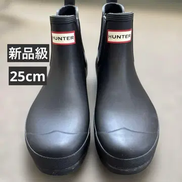 HUNTER 레인부츠 블랙 장화 사이드 고어