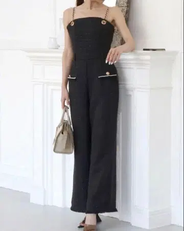 ROYAL PARTY 체인 스트랩 트위드 올인원