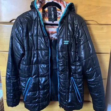 BILLABONG 후드 부착 다운 자켓 L 블랙