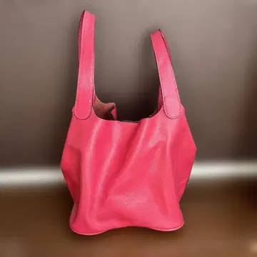 핑크 가죽 토트백